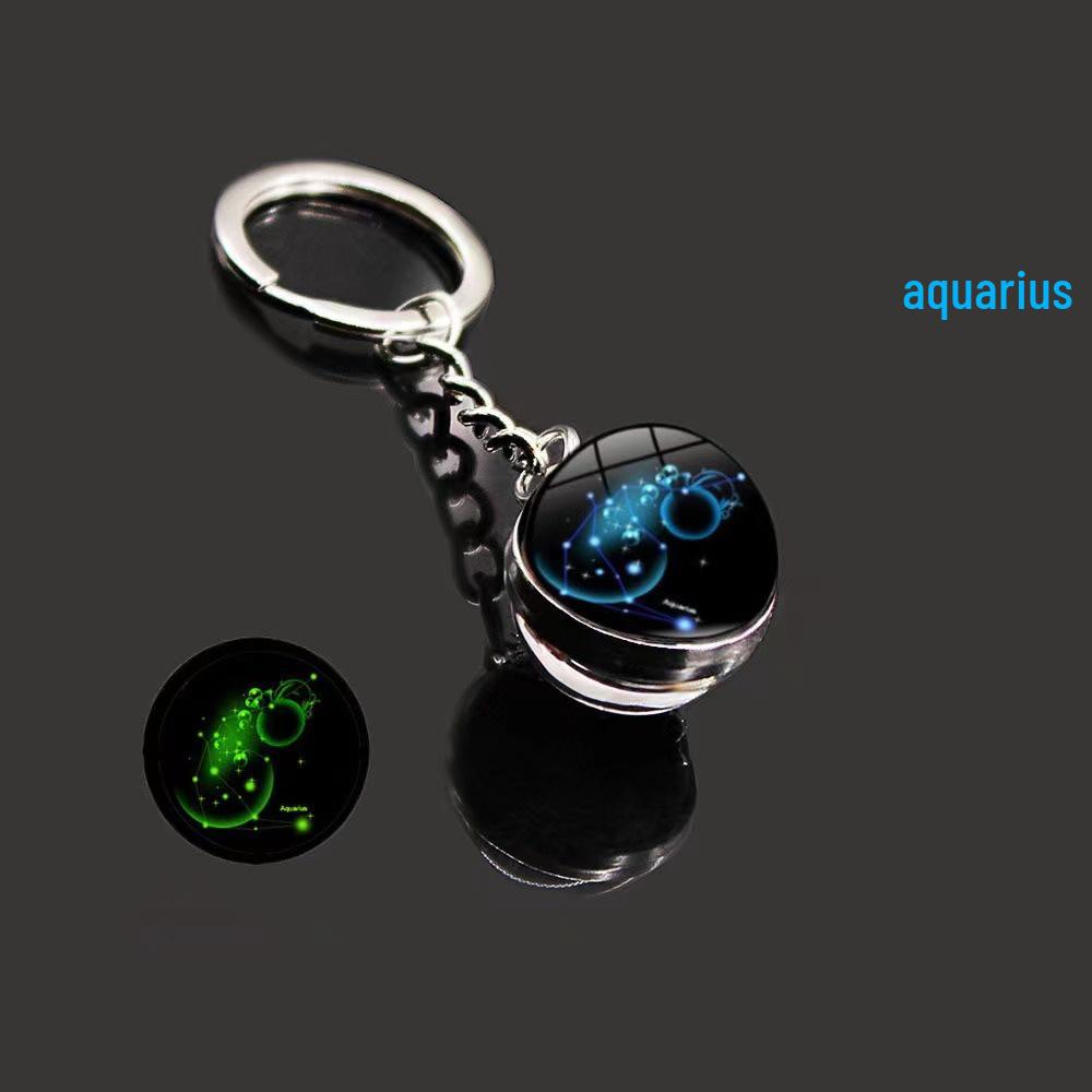 Luminous Zodiac Keychain: Dvanáct souhvězdí s přívěsky ve znamení Býka a Vodnáře