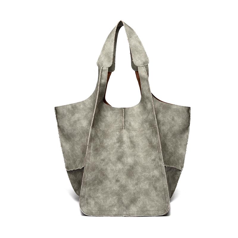 

Винтажная женская сумка-тоут однотонная большая вместимость на плечо Style2