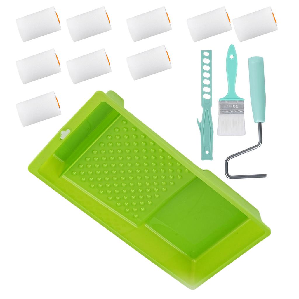13Pcs Paint Roller Set Includes 2Inch Drywall Compound Rollers and Frame Portable Accessory for Wall and Ceilings
