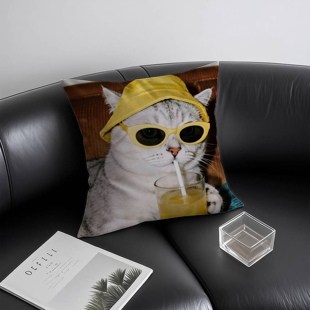 

Глупый Милый Чехол для Подушки с Кошкой Защита от Пылевых Клещей Невидимая молния Диван Кровать 12x12Inch