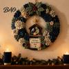 Tree Poke Art Wreath DIY Christmas Kit, 3D Fabric Santa Snowman Elk Handmade Set, Holiday Front Door Decor Crafts