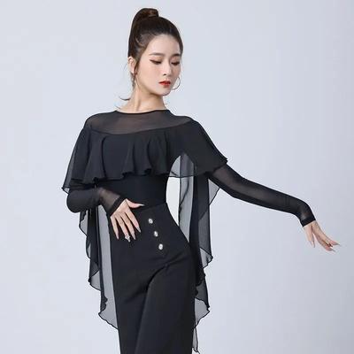 Sexy Latin Dance Women Performance Ballroom Evening Dresses Leotard Clothes Waltz Samba Tango Blouse Practice Costumes