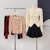 Square Neck Ruffle Sweater Base Layer Women Autumn Winter Premium Unique Fashion Knit Top