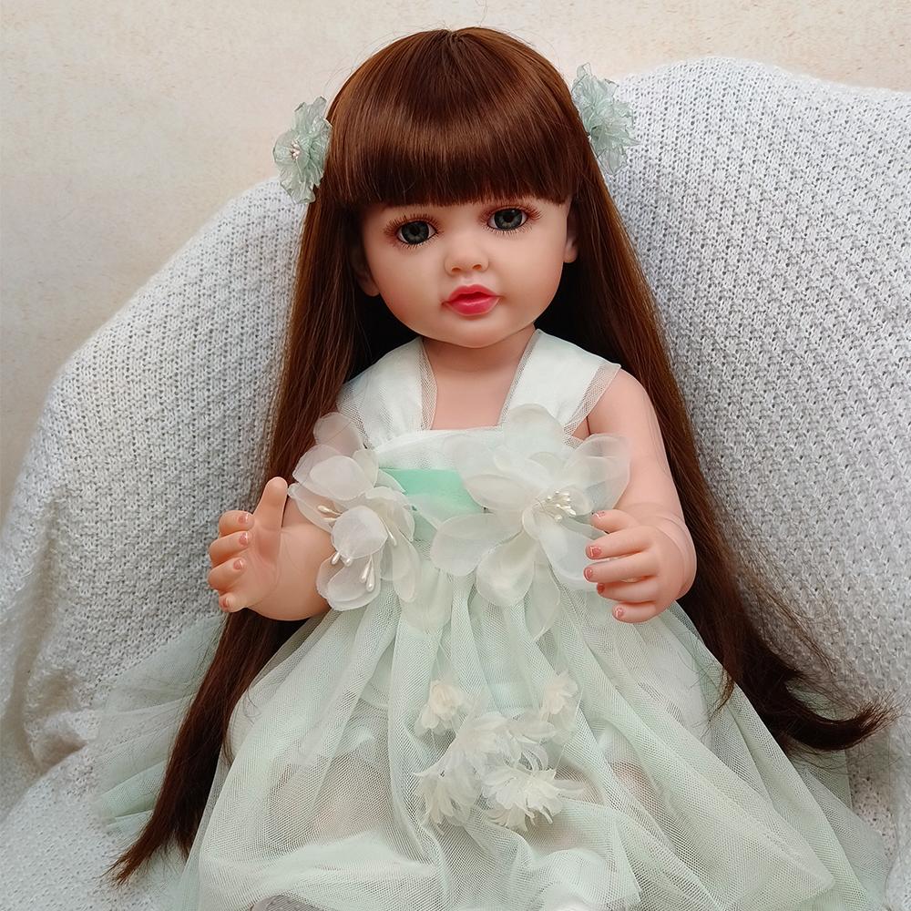55cm Baby Silicone Reborn Doll For Girls 55cm Cute Bb Newborn Realistic Soft Mold Doll Kits Princess Cute Gift Toys for Kid