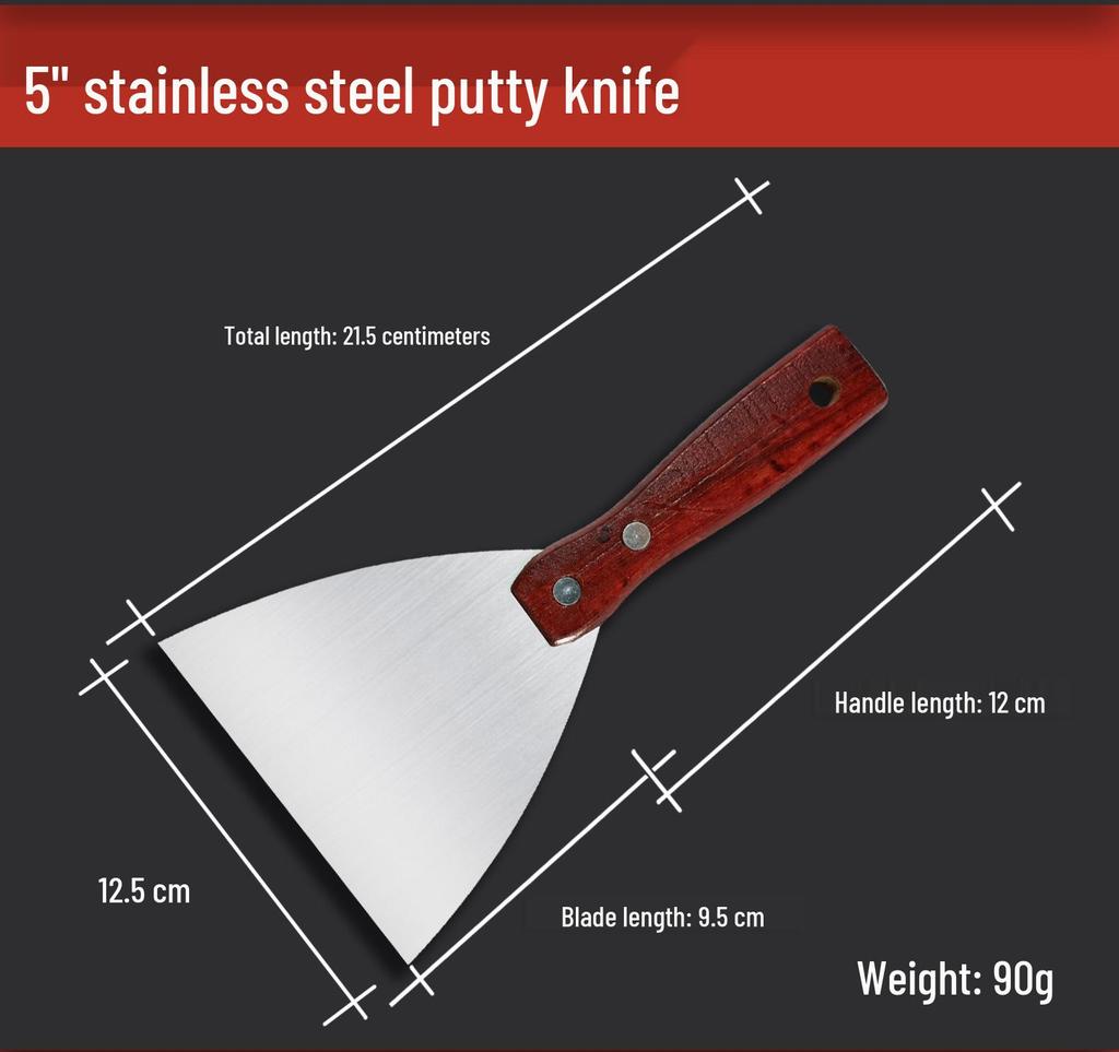 Stainless Steel Anti-Slip Plastering & Putty Knife with Plastic Handle