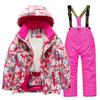 Children's Fashion Skiwear Set Boys' And Girls' Thickened Waterproof Warm Ski Suit Jacket And Trousers Outfit Set