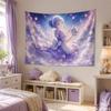 Pastel Galaxy Anime Girl Aesthetic Tapestry Soft Dreamy Starry Cartoon Wall Hanging Teen Dorm Bedroom Otaku Home Wall Decor