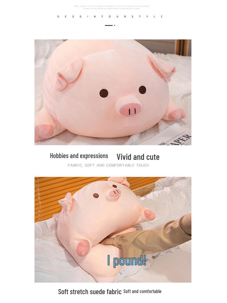 Extra Large Super Soft Pig Plush Toy - Lying Pig Hugging Pillow for Sleeping and Backrest