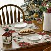 4pcs/6pcs, Christmas Poinsettia Border Table Mats, Placemats for Dining Table, Home Decoration, Suitable for Daily Holiday Kitchen Banquet Party Table