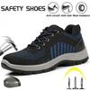 Men's Safety Shoes Anti Slip Working Shoes Breathe Waterproof Steel Toe Sneakers Anti Smashing Piercing Work Shoe Wear-resistant