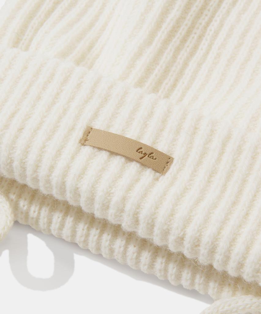 DIAMOND LAYLA Baby Alpaca&Ramswool Comfort String Beanie B1 Pure Ivory