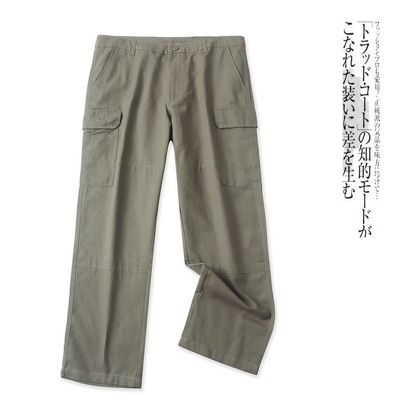 

Повседневный хлопковый комбинезон Весна и Осень Новый Внешняя торговля Мужской и Женский Высокая талия Застежка-молния Пуговица Множество карманов Широкие брюки 30786 Army Green B- 6-30-3 XL