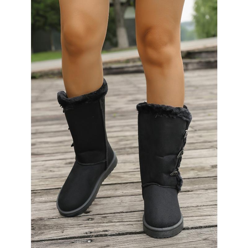 Cross-Border Trade 2025 Winter New Arrival: Women's Thick-Sole Fleece-Lined Snow Boots - Warm, Slip-Resistant, Height-Enhancing