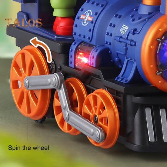 Vaikams skirtas elektrinis garvežys su LED šviesos muzikos purškimu, klasikinis traukinio žaislas, maitinamas baterijomis, lokomotyvas, mažyliams, berniukams ir mergaitėms, dovana