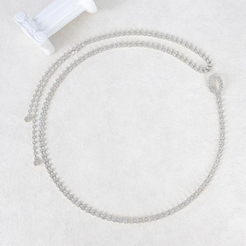 Rhinestones Embellished Waist Chain Fashionable Women Elegan Body Chain for Evening Wear