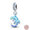 Charms Beads 925 Sterling Copper Pink Butterfly Luminous Firefly Chameleon Heart Charm Fit Original Bracelet DIY Holiday Zircon