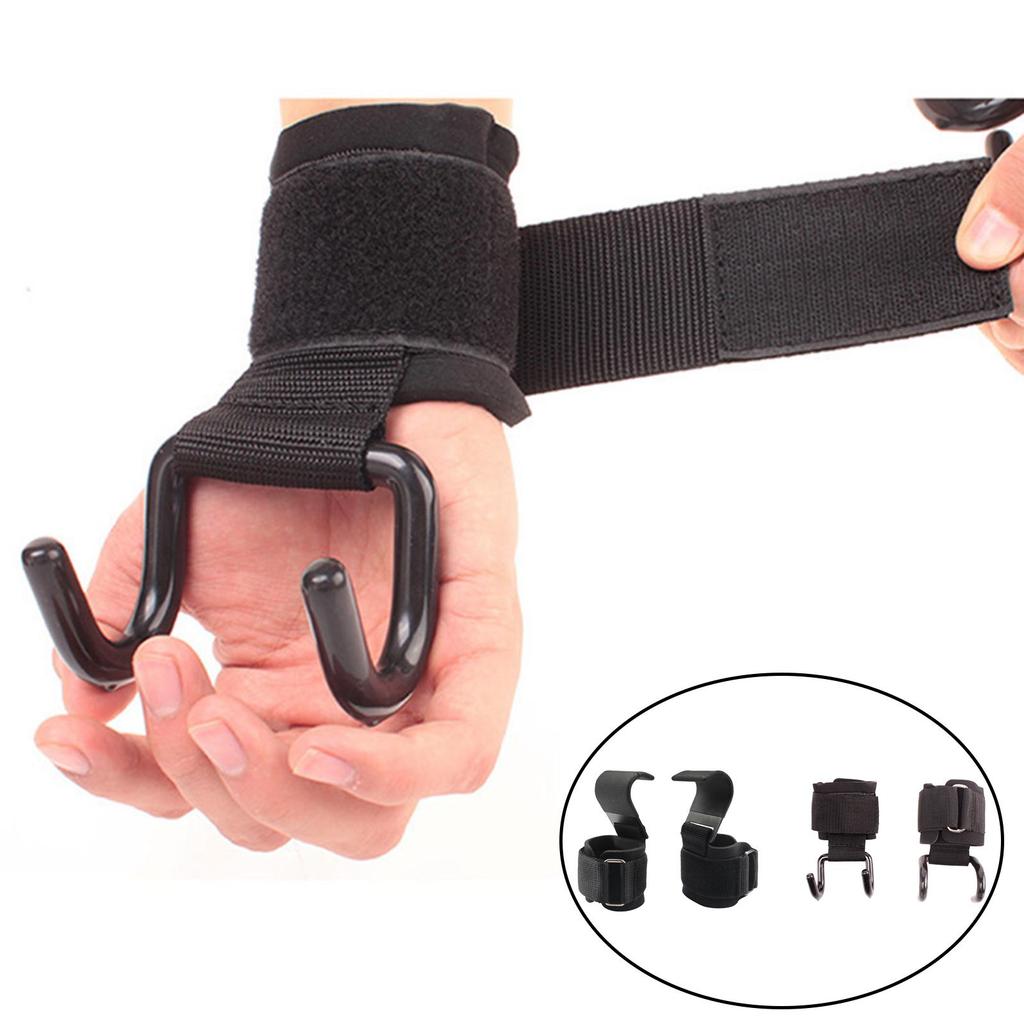 Weight Lifting Grip Hooks Lifting-Hook Hand-Bar Fitness Wrist Straps Heavy Duty