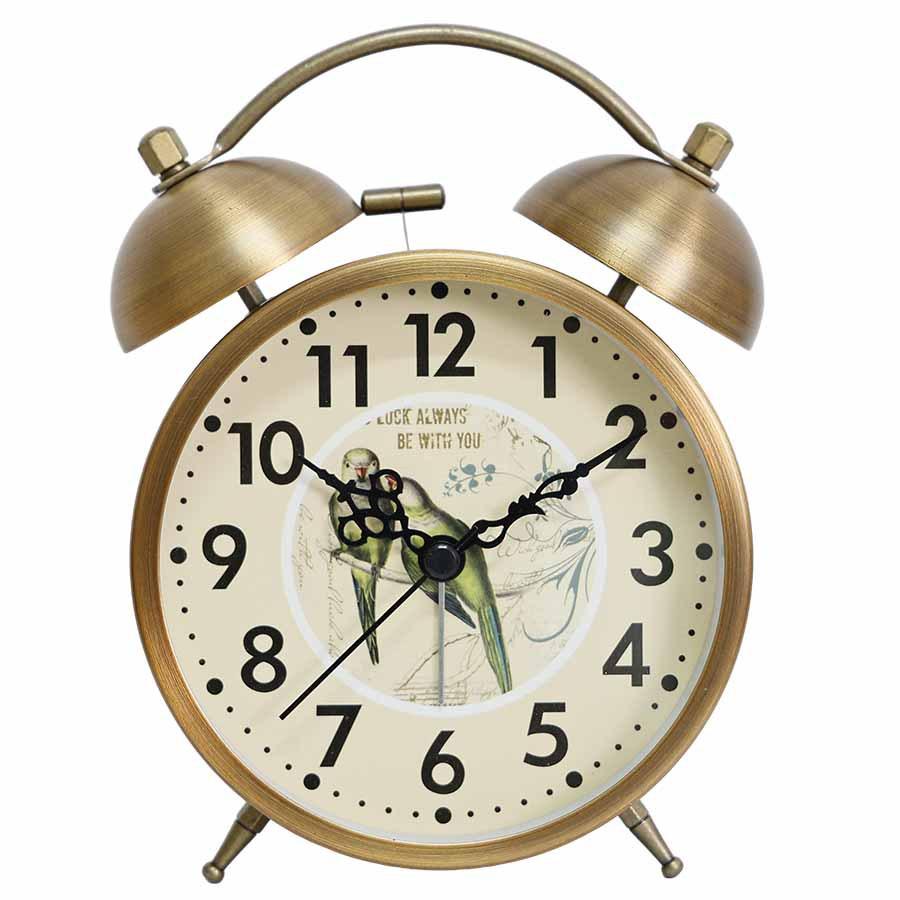 New Creative Metal Alarm Clock with Small Night Light Mechanical Alarm Clock Fashion Personality Student Bedside Bell