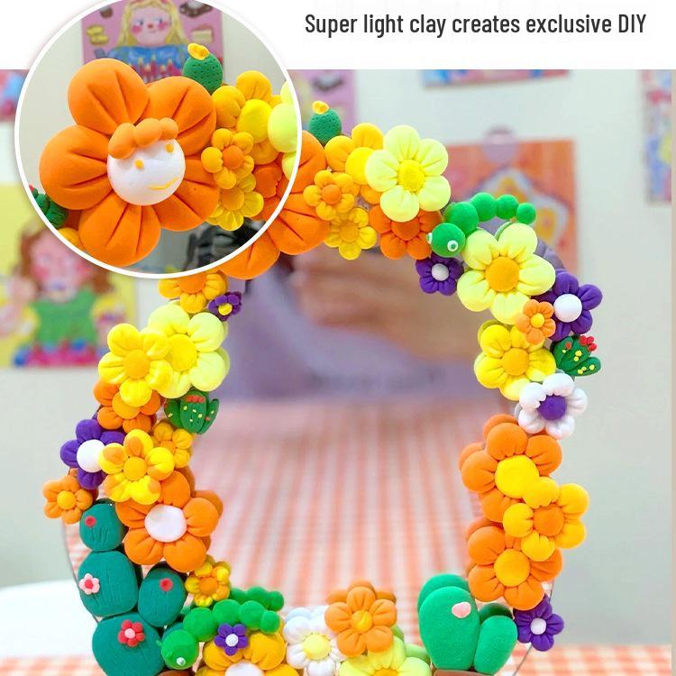 DIY Clay Mirror Decoration Kit - Perfect for Students, Handmade Crafts, Team Building, and Mid-Autumn Festival Gifts.