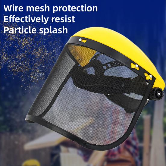 Ochronna osłona twarzy Safety Osłona leśna z metalowym wizjerem Kask ochronny do obróbki drewna do piły łańcuchowej, prac na podwórku, wycinania chwastów, ścinania drzew