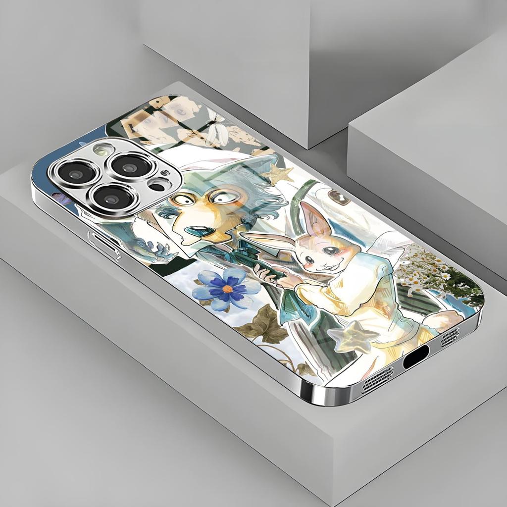 BEASTARS Phone Case For iPhone17 16 16e 15 14 13 12Plus Mini Pro Max Electroplated glass Phone Case