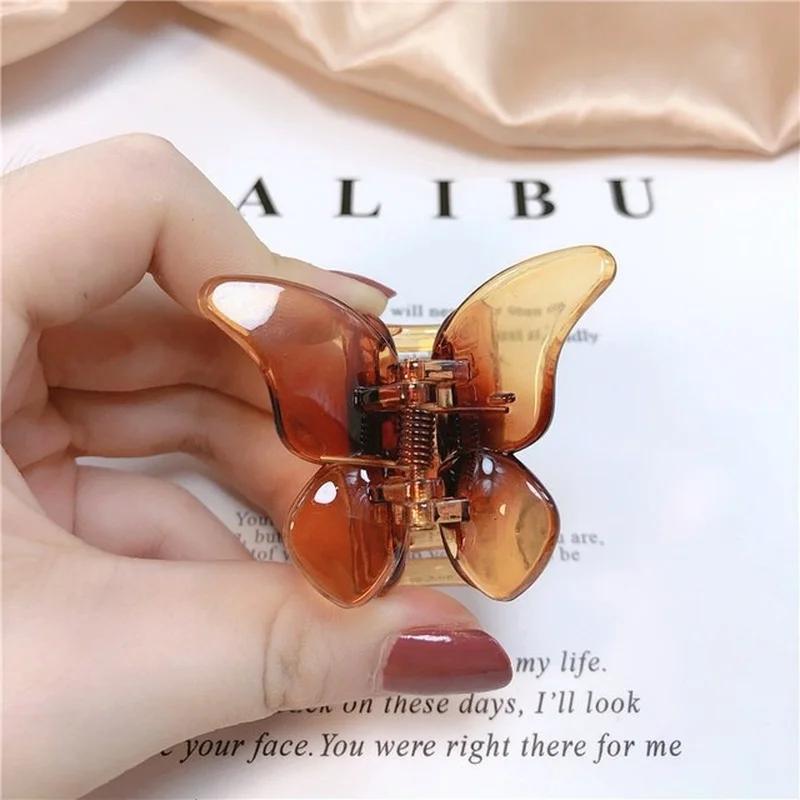 Mini Butterfly Hair Claws Acrylic Sweet Hair Ornament Clip Colorful Hairpins Fashion Hairs Accessories for Women Girls Cute New