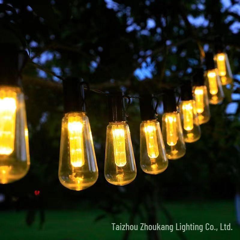 Colorful Solar LED Bubble Bulb String Lights for Outdoor Decor