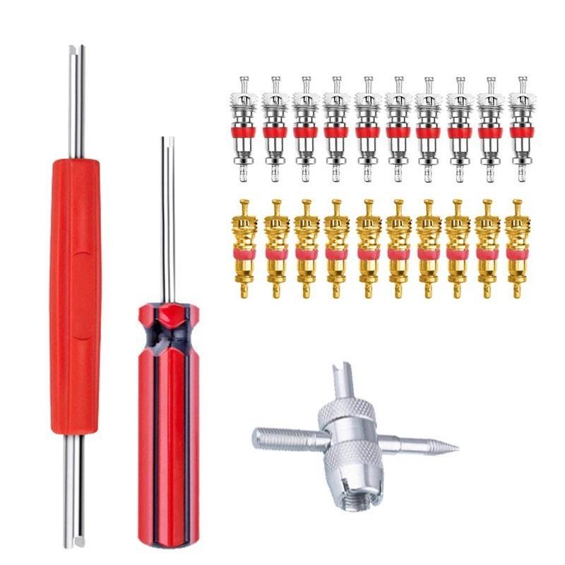 Electric Car Tire Valve Core Wrench Set: Four-in-One Repair & Installation Tool