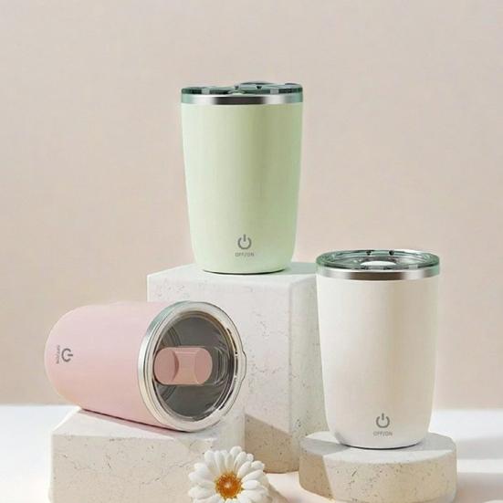 Automatic Magnetic Stirring Coffee Mug 350ml Electric Mixing Cup Stainless Steel Self