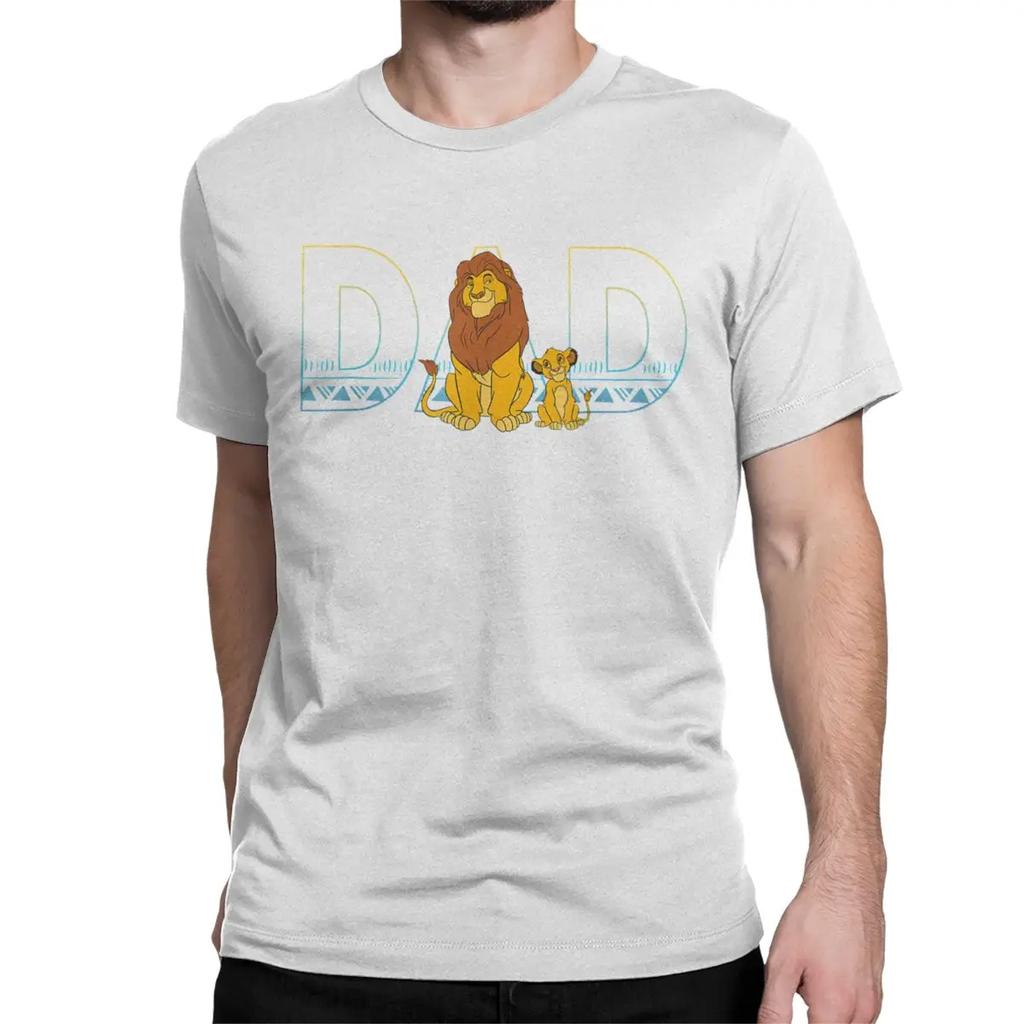 The Lion King Simba Mufasa Dad T Shirt 100% Cotton Funny T-Shirt Tee Shirt Short Sleeve Tops Graphic Printed Unisex