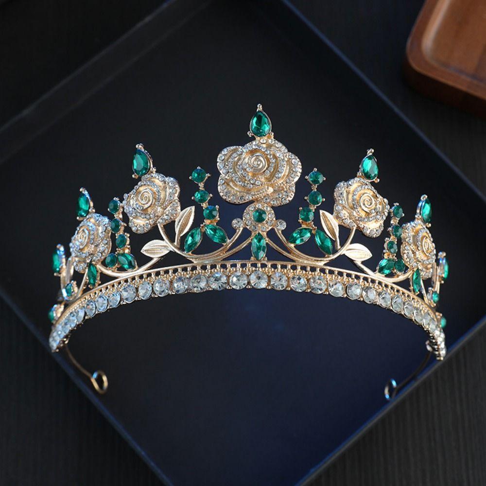 Sparkling Baroque Crystal Crown Gorgeous Elegant Luxury Crystal Tiara Dazzling Vintage Rhinestone Tiara Gorgeous Accessories