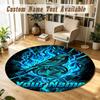 Round Rug Custom NameNorwich City Pattern Non Slip Carpet Home Floor Decor