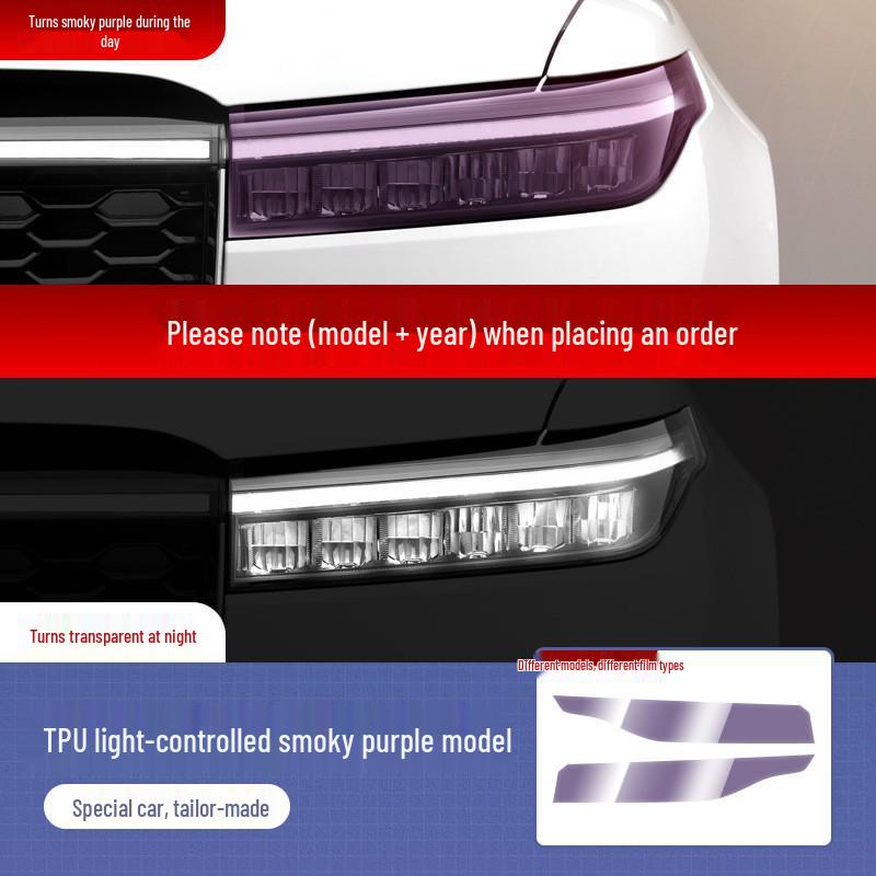 22-23 Ideal ONE/L7/L8/L9 Smoked Headlight Film: TPU Transparent Protective Film for Light Control