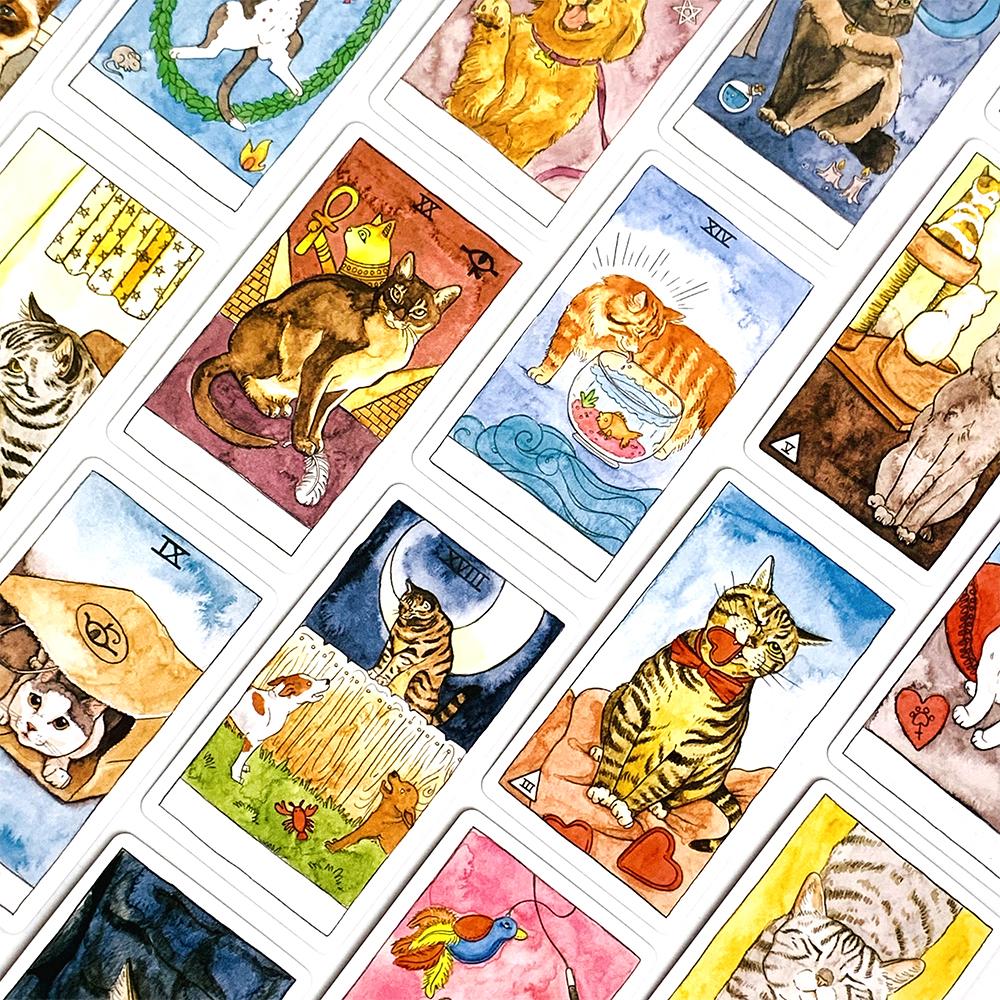 Tarot Cards 78pcs Cards Cute Tarot Deck English Visions Divination Borad Games For Family Friends ,Halloween and Christmas Gifts