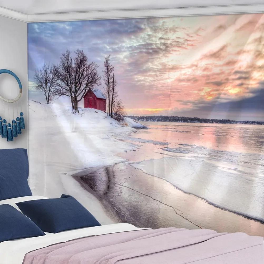 Christmas Tree Snowman Tapestry Bedroom Living Room Home Wall Decoration