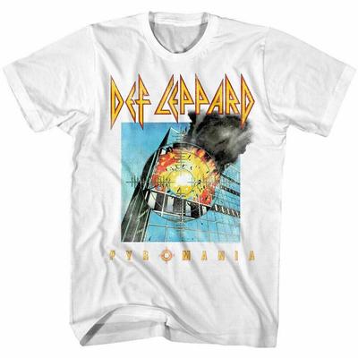 Def Leppard Pyromania Camiseta Blanca para Hombre Todas las tallas Regalo Divertido A318 Camiseta Unisex
