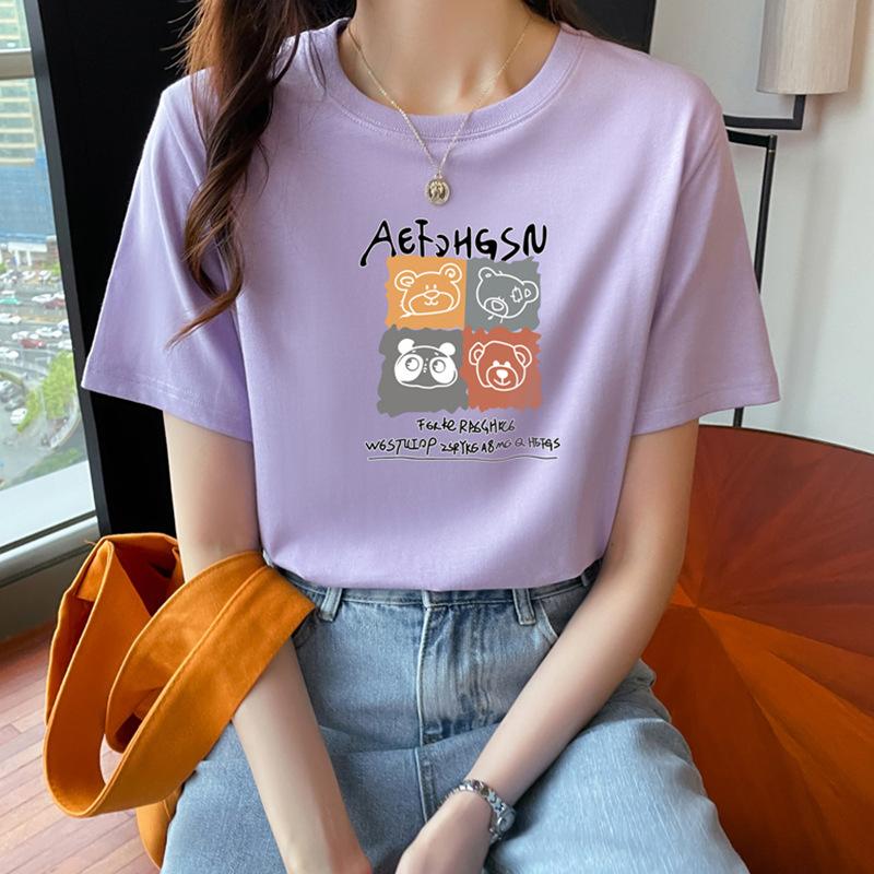 VEZFAA Damenmode Casual Sommer Frühling Kurzarm O-Ausschnitt Blusen & Hemden