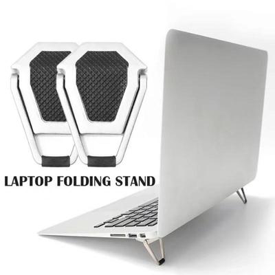 2 pezzi Supporto Scudo per Laptop Supporto di Raffreddamento per Aumento Altezza Desktop Pieghevole Invisibile Portatile Lega di Alluminio Piccolo Supporto