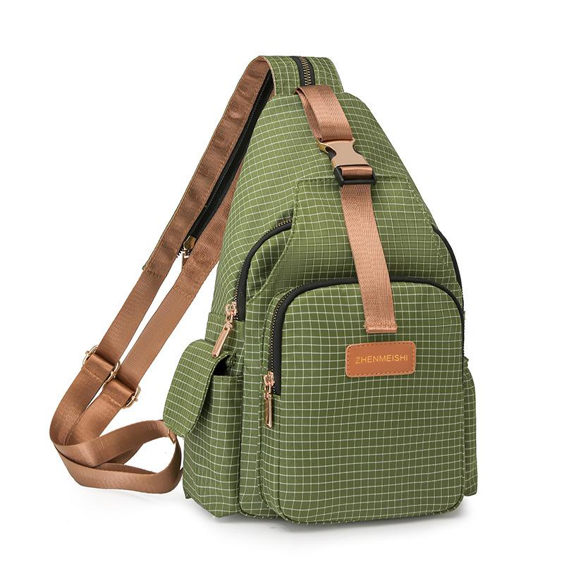 Leichte Brusttasche für Damen Kariert Mehrzweck-Rucksack