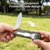 Stainless Steel 7 In 1 Camping Cutlery Set - Foldable Multifunctional Outdoor Tableware With Fork Spoon Knife For Picnic Hiking