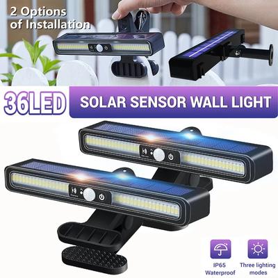 2/4 buc Lumini Solare cu Clema pentru Exterior Impermeabile cu Clema pentru Copac LED cu Senzor de Mișcare Lumină pentru Perete Gard pentru Grădină Terasă Verandă Gard Jgheab Garaj Camping