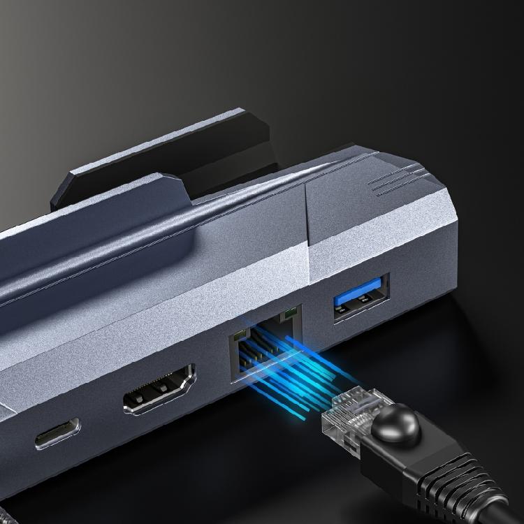 6 In 1 USB C Docking Station for SteamDeck and ROG Offering USB 4K HDMI2.0 and Fast Ethernet USB 3.0 Hubs