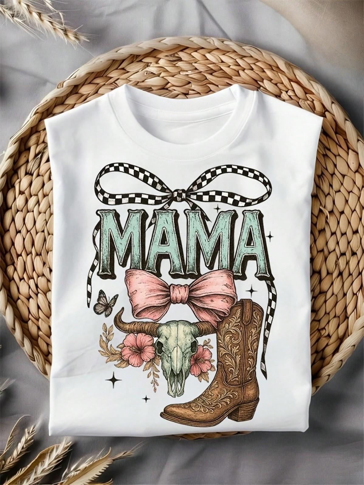 Western Graphic TShirt Bohemian Bull Skull Boots Design Checkered Bow Floral XXXXL