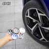 HIJK1 4Pcs 56mm Car Wheel Stickers Center Hub Cap Car Emblem Badge Decal For VW Golf Tiguan GTI R-Line R Polo T5 Passat Scirocco