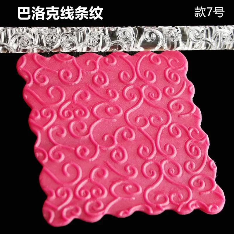 

Creative Embossing Durable Acrylic Rolling Pin Fondant Sugar Craft Cake Baking Decorating Tool Hot sell