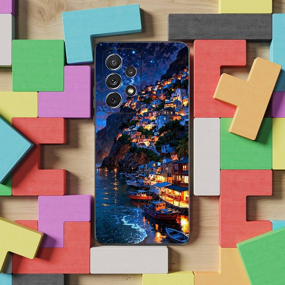 

Painted Art House Scenery Case For Samsung S22,S25,S20,S10,Plus,Ultra,S24,S23,FE,S21,S9,Lite,Soft Silicone Black SamsungS22plus5G