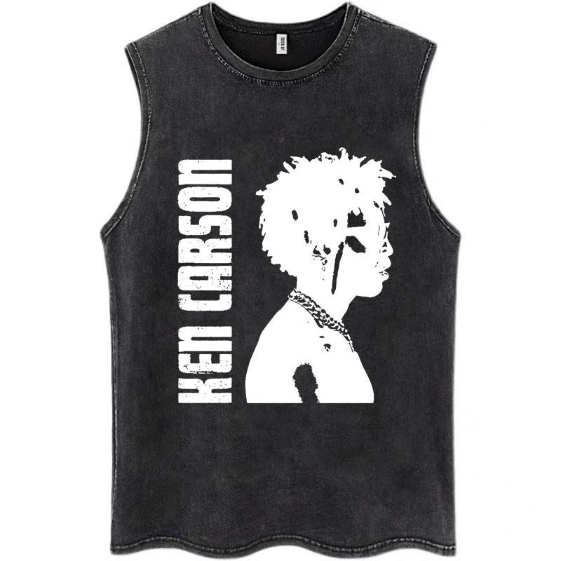 Ken Carson A Great Chaos Wash tílka pro muže a ženy módní trička bavlněné nadměrné gotické tričko bez rukávů s opiem