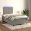 VidaXL Slat Bed Base with Mattress and LED, Upholstered Bed, Double Bed, Adult Bed for Interior Bedroom, 3136113
