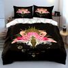 Golden Warrior Lotus Set Bedding Duvet Cover Set Duvet Cover Pillowcases  (1 * Duvet Cover 2 * Pillowcases, Without Duvet Insert)