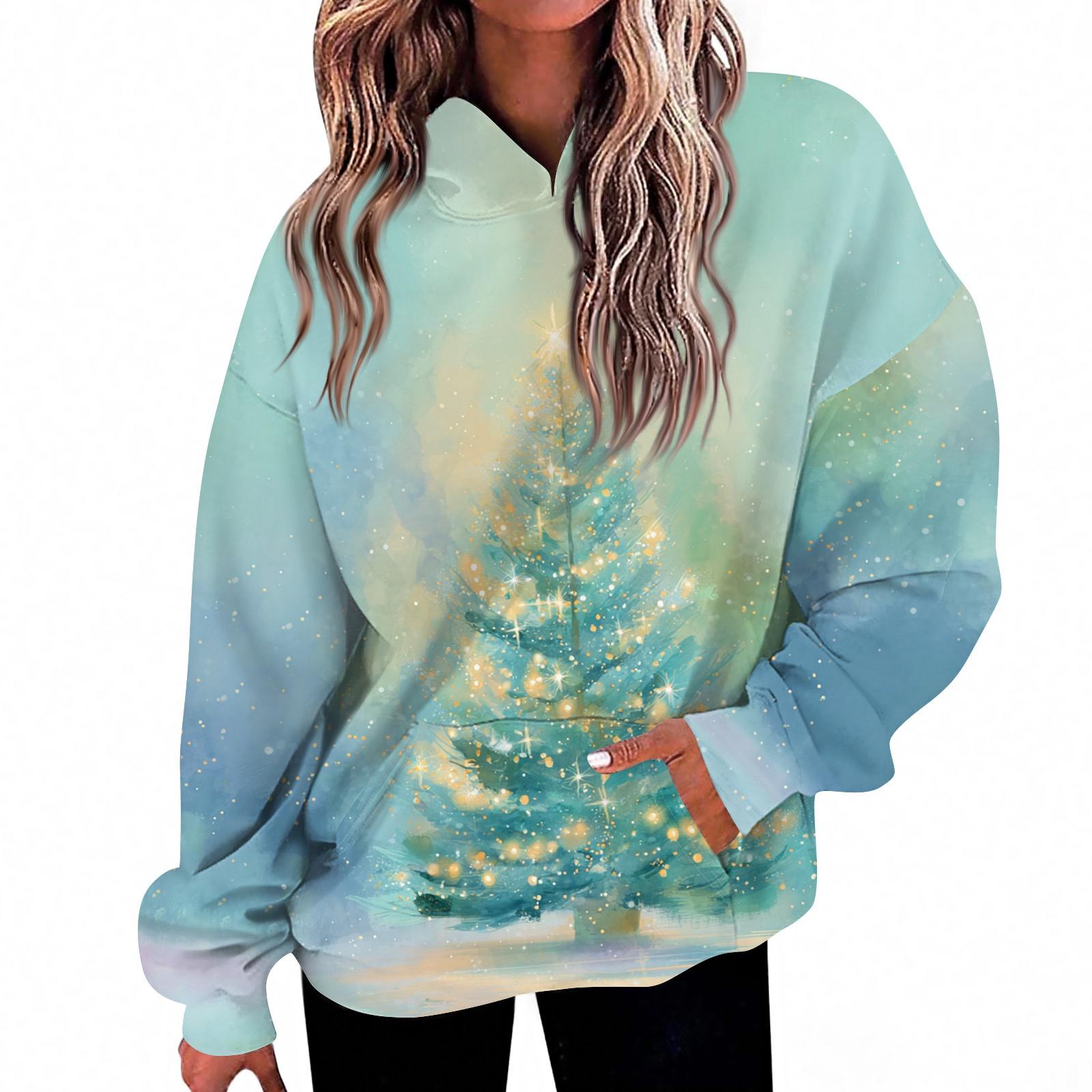 

Женская мода Повседневный топ с V-образным вырезом и длинными рукавами с принтом XL небесно-голубой